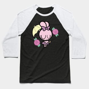 Pink Umbrella Bunny Baseball T-Shirt